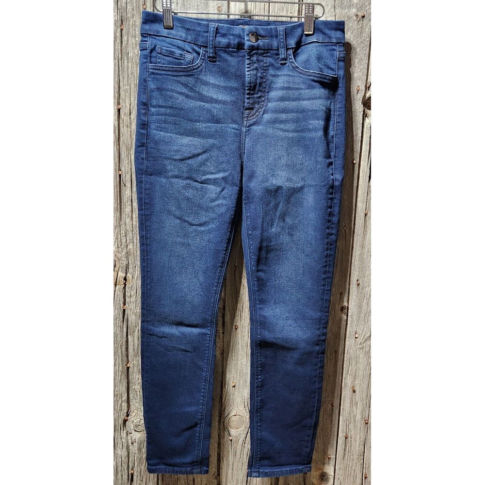 women's JEN7‎ by 7 for all Mankind ANKLE SKINNY stretch Dark Wash size 4 EUC